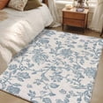 thumbnail image 5 of Farmhouse Flower Large Area Rugs for Bedroom Living Room, Soft Non Slip Carpet Bedside Rug, Botanical Vintage Light Blue Leaf Rectangular Floor Cover Kitchen Accent Rug 3'x5' for Dining Room/Office, 5 of 9