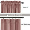 thumbnail image 5 of JIUZHEN Wild Rose Velvet Curtains 96 Inch Long–Soft Retro Velvet Blackout Thermal Insulated & Noise Reducing Rod Pocket Curtains for Living Room, 52W x 96L, 2 Panels with Tiebacks, 5 of 11