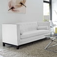 thumbnail image 4 of Modway Canapé Moderne en Cuir Reconstitué Capitonné, Fini Blanc, Impérial, 4 of 6