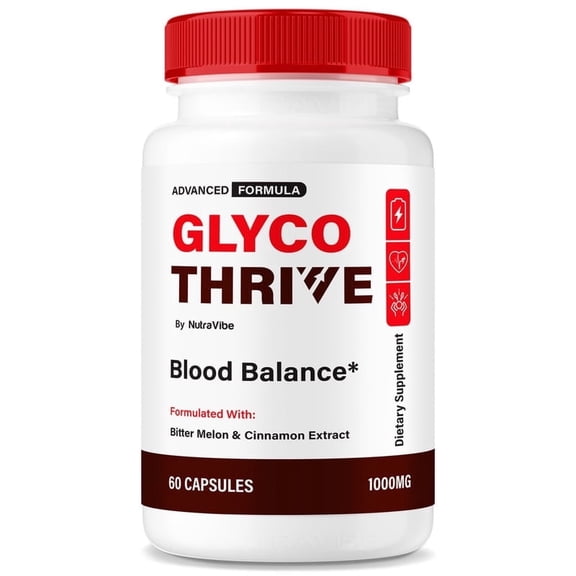 Glyco Thrive – Original Formula with a Clean Blend to Support Healthy Circulation, Natural Energy & Balanced Levels | Just 2 Easy-to-Swallow GlycoThrive Pills Daily (60 Capsules)