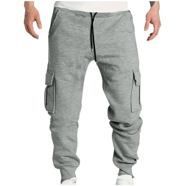 Pisexur Mens Sweatpants Drawstring Stretch Athletic Pants Casual Solid Color Workout Pants for Men Elastic Waist and Bottom Track Pants Plus Size Sweatpants with Pockets S-3XL