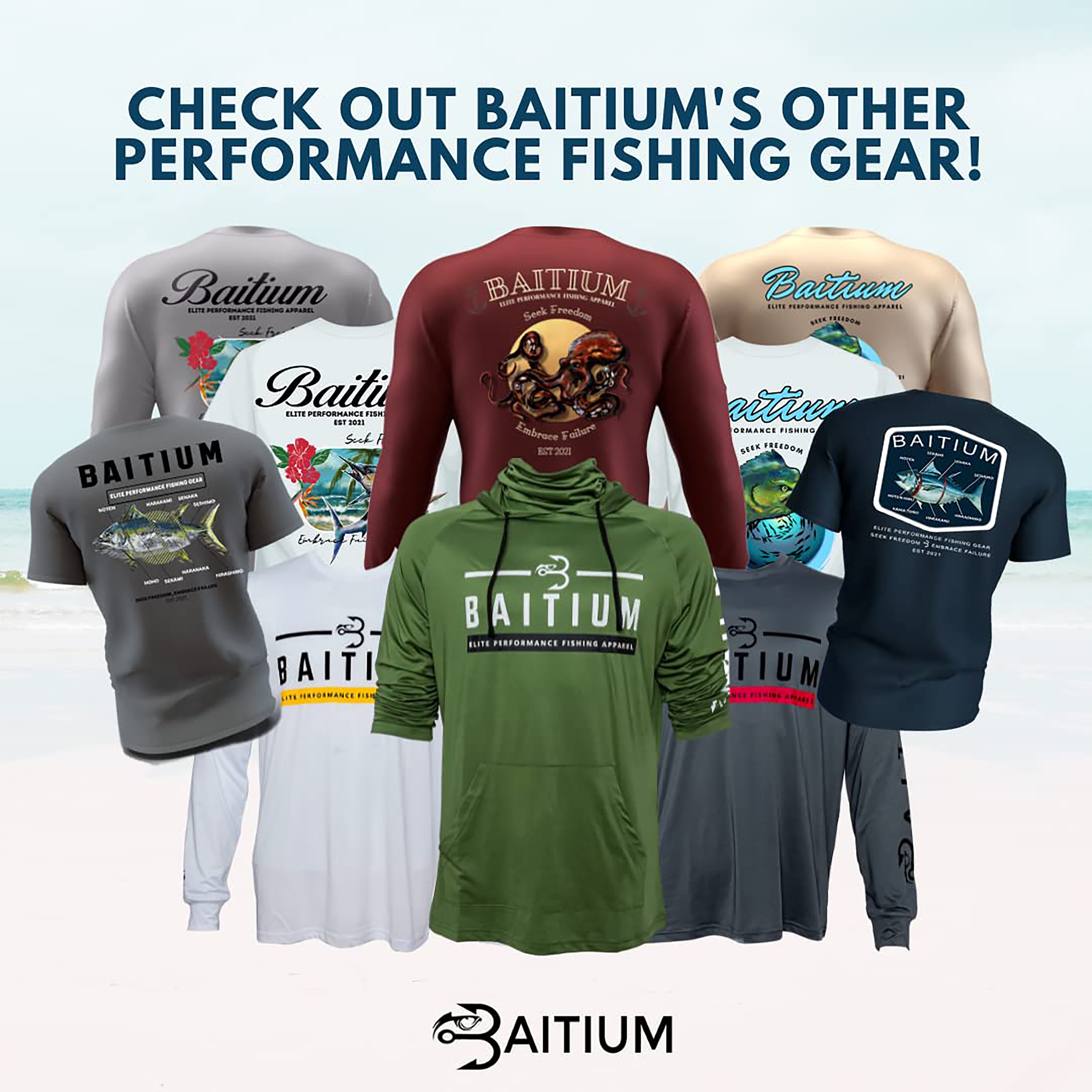 Baitium Fishing Shirt For Men Outdoor Hooded Long Sleeve Sun Shirt