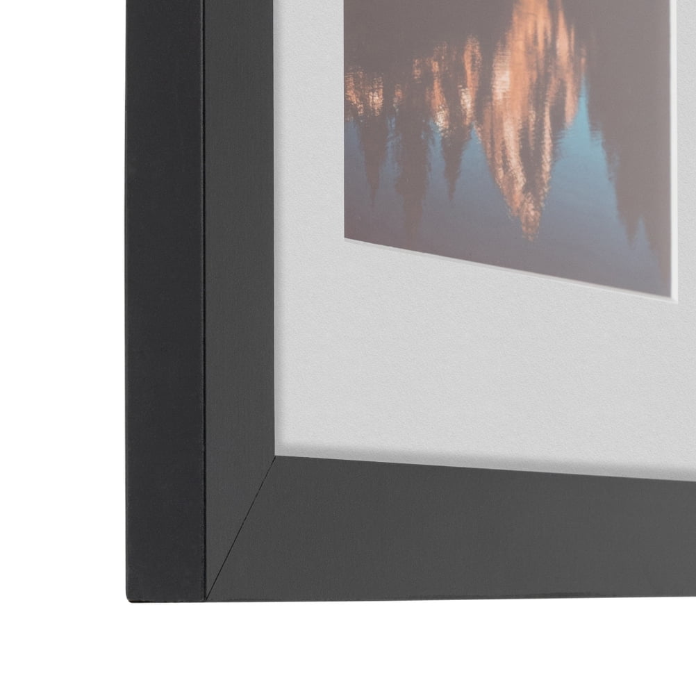 ArtToFrames 16x22" Matted Picture Frame with 12x18" Single Mat Photo Opening Framed in 1.25" Satin Black and 2" Candlewick Mat (FWM-3926-16x22)
