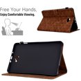 thumbnail image 2 of Embossed Folio Flip Smart Case for Samsung Galaxy Tab A 10.1" 2016 SM-T580/SM-T585, Premium PU Leather Kickstand Card Slots Magnetic Auto Sleep / Wake with Pen Slot Case for Tab A 10.1" 2016, Brown, 2 of 5