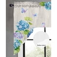 thumbnail image 2 of Blue Hydrangea Swag Valances for Windows, Small Curtains Drapes, Linen Texture Butterfly Spring Floral Kitchen Window Curtains Over Sink Window Treatment Valance for Bedroom/Bathroom 56"x36", 2 of 5