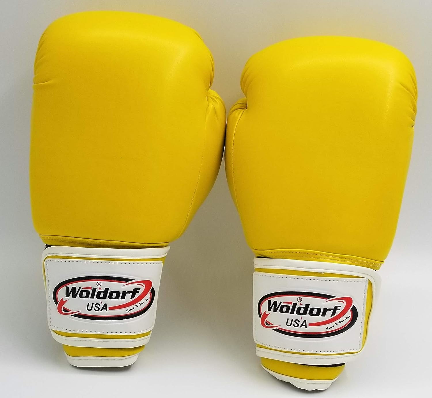 Woldorf Boxing Bag Gloves in Vinyl 6oz YELLOW Sparring, Grappling, Kickboxing, Fighting Gloves, Muay Thai Training Gloves, Heavy Bag Gloves For Speed Punching