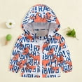 thumbnail image 2 of Gubotare Toddler Baby Boys Girls Hooded Jacket Windbreaker Lightweight Dinosaur Print Coat Autumn Long Sleeve Windproof Outwear (Sky Blue, 1-2 Years), 2 of 9