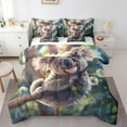 thumbnail image 1 of YST Kawaii Koala Comforter Set, 7-Piece, Wild Animal Theme, Kids Room Decor, Queen, 1 of 4
