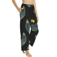 thumbnail image 2 of Disketp Faces Of The Cat Print Women'S Comfy Pajama Pants Casual Drawstring Palazzo Lounge Wide Leg Pants, 2 of 9