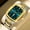 Gold-Silver, variant on Square Case Men's Fashion Trendy Watch with Dual Calendar Display & Waterproof Function