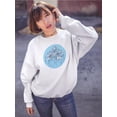 thumbnail image 2 of Blue Lily Flowers Deisgn Sweatshirt Women -Image by Shutterstock, Female Small, 2 of 4