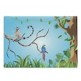 thumbnail image 1 of Lemur Cutting Board, Exotic Parrot and Ring Tailed Monkey Tropical Botanics Cartoon, Decorative Tempered Glass Cutting and Serving Board, in 3 Sizes, by Ambesonne, 1 of 2