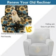 thumbnail image 4 of FOR U DESIGNS Sunflower Daisy Print Recliner Chair Covers with Armrest, Anti-Slip Recliner Sofa Slipcover Washable Lazy Boy Recliner Covers, Prevent Wear and Pet Hair, 4 of 8