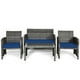thumbnail image 3 of Juego de Muebles de Patio Costway 4 Piezas Mimbre PE Tejido a Mano Azul, 3 of 5