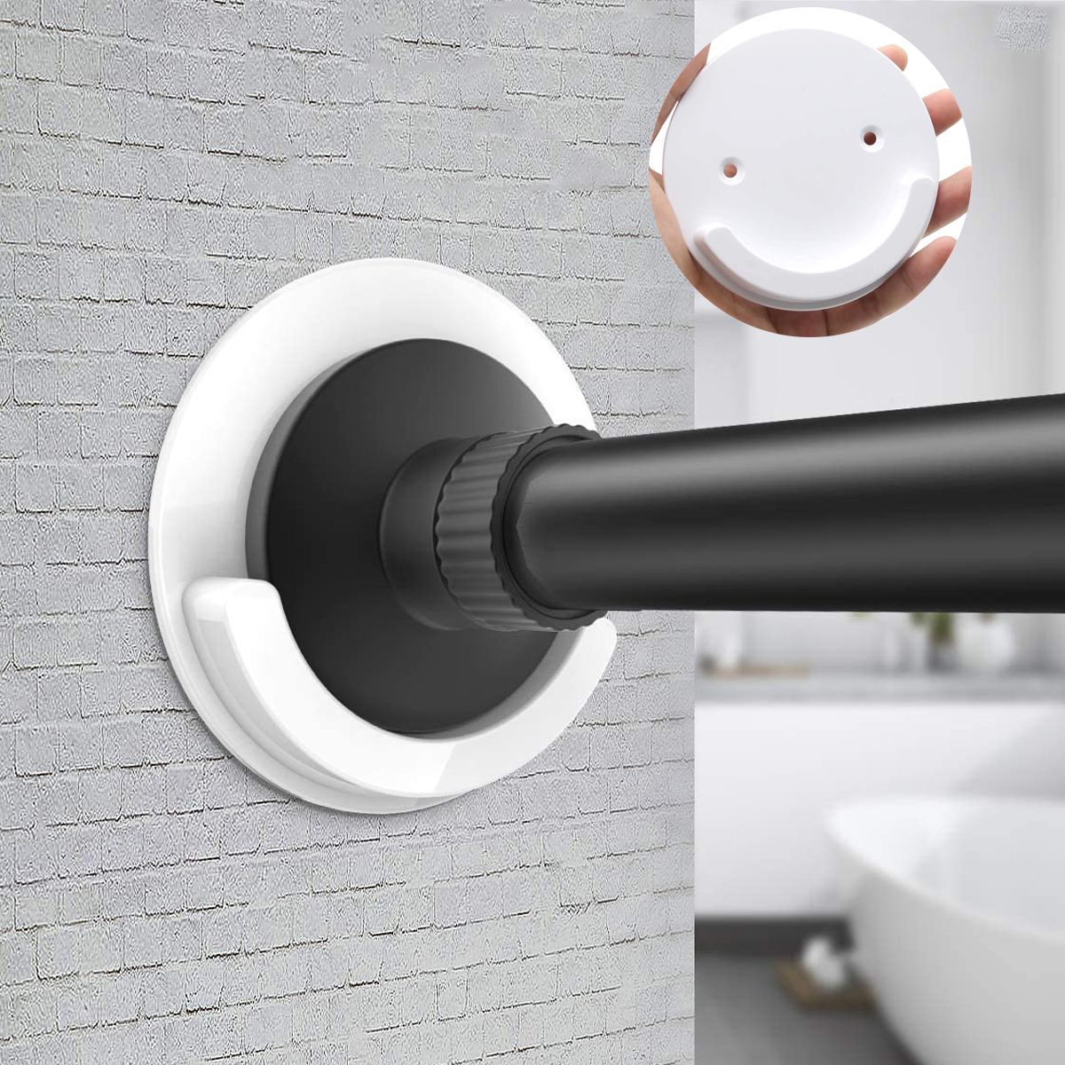 2PCS Shower Curtain Rod Mount Holder,4 Inch Diameter Universal Acrylic