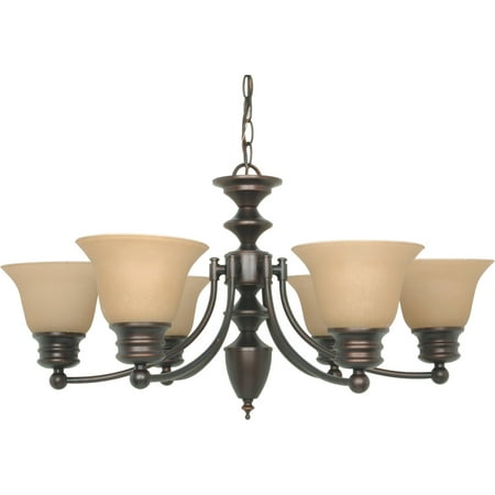 

Chandeliers 6 Light With Mahogany Bronze Finish Metal Medium Base 26 inch 360 Watts