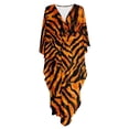 thumbnail image 6 of XYZCANDO Tiger Stripes Women's Long Kaftan Dress Flowy Maxi Dress Beach Cover Up Loose Fit Batwing Sleeve Swimsuit Cover Ups Hawaiian Robe Vacation Outfits Elegant Gown Top Night Dress, 6 of 7