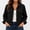 Black, variant on Women's Cropped Corduroy Shirt Jacket, Lightweight Polyester Button-Down Shacket with Long Sleeves, Collar and Flap Pockets
