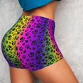 thumbnail image 4 of Fotbe Animal Paw Rainbow Seamless Shorts, Womens Workout Shorts High Waist Stretch Booty Short for Gym/Yoga/Running/Biking-Large, 4 of 9