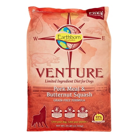 UPC: 0034846570205 | Earthborn Holistic Venture Grain-Free Limited Ingredients Pork & Butternut Squash Dry Dog Food  25 lb