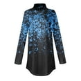 thumbnail image 4 of TQWQT Turtleneck Tops for Women Long Sleeve Floral Printed Curved Hem Graphic Tee Turtleneck Loose Fit T-Shirts Plus Size Fall Shirts Light Blue M, 4 of 5