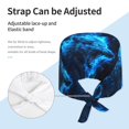 thumbnail image 3 of Yiaed Blue Fire Wolf Print Turban Hat for Women Men Comfortable Adjustable Cleaning Working Cap with Sweatband, 3 of 4