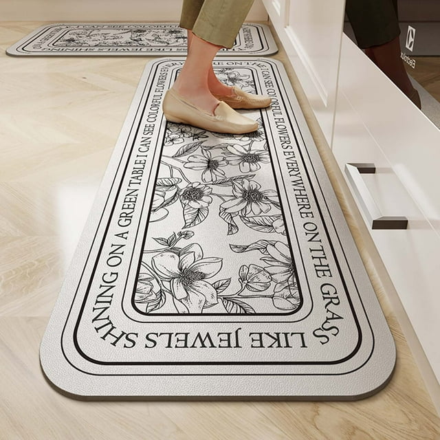 Feltree Kitchen Floor Runner Mat with Non-Slip Backing, Washable Oil-Resistant Long Strip Rug That Can Be Custom Cut for Hallway and High-Traffic Areas