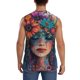thumbnail image 4 of Fotbe Bohemian Colorful Flower Woman Men's Camiseta sin Mangas Estampada para Hombres, Playera Casual para Gimnasio, Entrenamiento, Playa-Large, 4 of 7