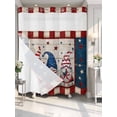 thumbnail image 4 of 4th of July Gnomes No Hook Shower Curtain Waterproof,Bathroom Curtains with Snap in Liners and See Through Top Window,Independence Day Dwarf American Flag Star Hotel Bathtub Curtains Shower 66"Wx72"L, 4 of 8