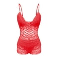 thumbnail image 4 of FhsagQ Lingerie pour Femmes Résille Femmes Mode Imprimé Lingerie en Maille Lingerie en Dentelle Ensemble Trois Pièces Shorts sous-Vêtements Lingerie pour Femmes Justaucorps Lingerie pour Femmes Ensemble Rouge TG, 4 of 9