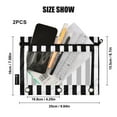 thumbnail image 3 of 2 Pack Pencil Pouch for 3 Ring Binder Smooth Zipper Folders with Pockets Clear Window Pencil Case Black and White Striped, 3 of 6