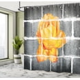 thumbnail image 5 of Ambesonne Grey Shower Curtain, Warm Rose Brick Wall, 69"Wx75"L, Grey Orange, 5 of 5