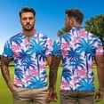 thumbnail image 3 of Uorisanigo Hawaiian Tree Matching Couple Outfits Golf Shirts for Men Women Short Sleeve Sports Tactical Quick-Dry 1/4 Zip Up Summer Athletic Top Wear Stylish Collared Tops, 3 of 8