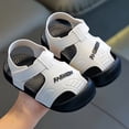 thumbnail image 2 of Gubotare Toddler Boys Sandals Baby Boys and Toddler Everyday Double Buckle Slide Sandals with Backstrap Size 6.5 (White,6.5 Toddler), 2 of 7