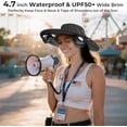 thumbnail image 4 of USB Charging Fan Hat,2-in-1 Hands-free Hat Fan with Detachable Neck, UPF 50+ Wide Brim Sun Hat,2600mAh Rechargeable Fishing Essentials for Camping Travel Delivery Outdoor-Black, 4 of 7