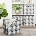 Mainstays Collapsible Fabric Cube Storage Bins (10.5" x 10.5"), 3D Geo, 4 Pack