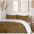 thumbnail image 5 of Ambesonne Floral Duvet Cover Sets, Spring Season Flourishes, 2-King, Dark Green Dark Pink, 5 of 6