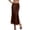 Coffee, variant on Women's Tennis Skirts Summer Satin High Waisted Side Split Skirt with Elastic Waistb for Everyday Wear in Silk-like Material A-Line Elegant Side Vent Brown S