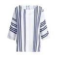 thumbnail image 1 of CEHVOM T-Shirt à Manches Longues Décontracté à Col Rond à Rayures Imprimées pour Femme Grande Taille Liquidation, 1 of 8
