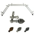 thumbnail image 1 of Wilma 13/16" Double Bay Window curtain rod Adjustable 20"-36", 38"-72" - Satin Nickel,(ABay-12-5D), 1 of 4