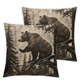 thumbnail image 2 of TIAOTIAOHOU Bear Deer Throw Pillow Covers Set of 2 Moose Pillow Cover Rustic Pillowcase Decorative Cushion for Couch Sofa Bedroom Car, 2 of 6