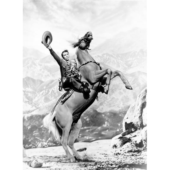 Roy Rogers on a rearing horse Photo Print (24 x 30)