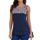 thumbnail image 1 of Qarigey Camisa sin mangas con cuello en V y estampado de leopardo para mujer Prendas para la parte del cuerpo Azul SG Qarigey AP002393-14, 1 of 6