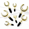 thumbnail image 2 of Saddle Spreaders Gold with Onyx Dangle Surgical Steel 0ga-1in- Sold as Pair, 2 of 3