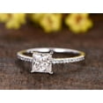 thumbnail image 2 of Prinncess Cut 1.25 Carat Moissanite and Diamond Solitaire Ring in White Gold, 2 of 6
