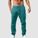 thumbnail image 1 of Pantalones largos para hombre, elásticos, de lino transpirable, holgados y casuales, de fibra de poliéster., 1 of 5