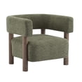 thumbnail image 3 of Fauteuil d'appoint Noble House en tissu bouclé, vert olive, 3 of 9