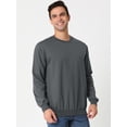 thumbnail image 3 of Sudadera de cuello redondo de color sólido de manga larga de ajuste regular básico informal para hombre Gris oscuro M, 3 of 6