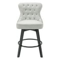 thumbnail image 3 of BARNUT Counter Stools,26" 360 Free Swivel Barstools with Nail Head and Back, Bar Stools with Solid Wood Legs for Kitchen Island and Bar,Set of 2,Performance Fabric in Beige Gray, 3 of 5