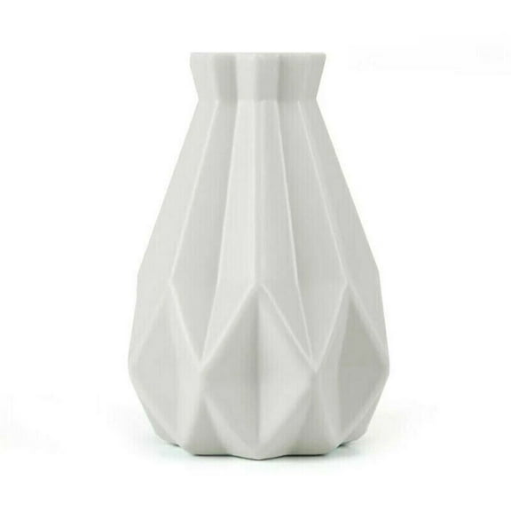 Nomeni Clearance New Origamis Plastic Vase White Imitation Ceramic Flower Pot Flower Basket, Ornament Clearance Sale, 1*Anti-Fall Vase White